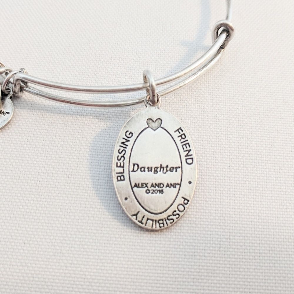 Alex and Ani Silver Daughter Charm Bracelet - Picture 2 of 6